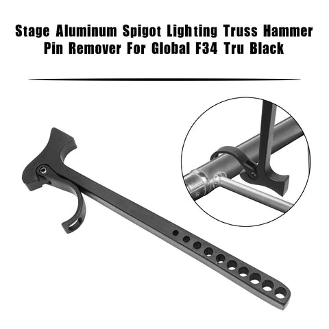 Black Aluminum Truss Hammer And Pin Remover Tool For Stage Lighting Two In One Rigging Hammer For Truss Assembly And Disassembly Quiet Pin Insertion And Removal Spigot Lighting Fit Heavy Duty Stage Gear, black aluminum tool with handle holes