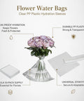Bouquet in 50 Pack Clear PP Plastic Flower Water Bags For Bouquet Transport And Storage Sleeves That Stay Leak Proof