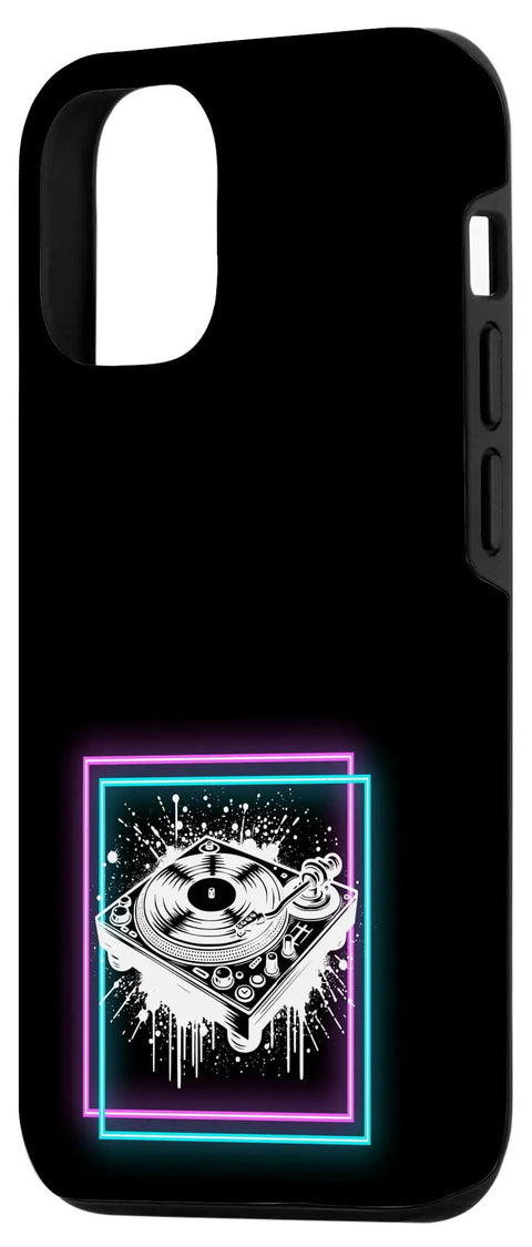 Phone Case For 12 And 12 Pro With DJ Turntable EDM Design Rave Club Vibe For Music Lovers And DJs Perfect Nightlife Accessory For Techno House Fans Dope Bold Colorful Shield That Keeps Your Phone Safe