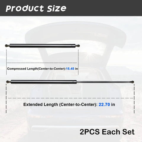 Rear Hatch Lift Supports For Suburban Tahoe Yukon SUVs 07-14 Left And Right Gas Springs Liftgate Shocks dimensions