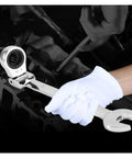 12 Piece Ratchet Spanner Set For Car Repair Universal Wrench Set With Key Wrenches Built To Last Durable Hand Tools in use