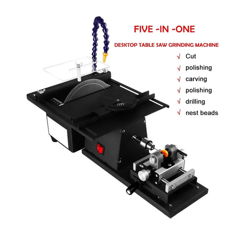 Heavy Duty Badass 1850W Portable Table Saw Station Built Tough For Knockout Jade Cutting Carving And Polishing Smooth All In One Multifunction wood tool with five piece kit featuring saw blade and rotary tool.