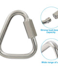 Close-up of M5 Delta Quick Links Triangle 3 16 Inch 4 Pcs 316 Stainless Steel Triangle Locking Quick Connectors with load-bearing details
