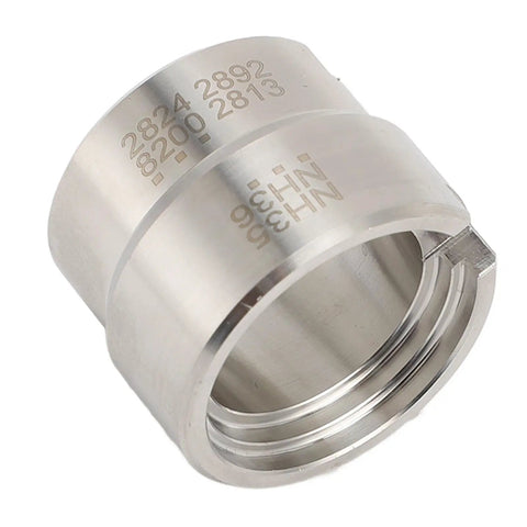 Pro-Grade Aluminum Watch Movement Holder For NH35 NH36 2824 2892 2813 2836 8200 Movements, side view of stainless finish
