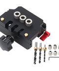 Pro Grade Self Centering Doweling Jig Kit With 6Mm 8Mm 10Mm Drill Bits Aluminum Alloy Portable Wood Dowel Punch Locator