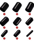 163 Piece Rubber End Caps Set With 9 Common Sizes 2mm To 20mm Round Bolt Covers Black
