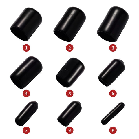163 Piece Rubber End Caps Set With 9 Common Sizes 2mm To 20mm Round Bolt Covers Black