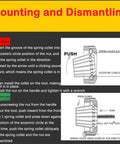Illustration of ER16 spring collet chuck mounting and dismantling instructions with diagrams and directional arrows.
