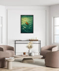 Framed Man Rowing Boat In Ocean Canvas Print Poster Art For Living Room And Apartment Decor Dope Contemporary Wall Decor With Black Frame 16 By 24 Inches Vibrant Modern Home Vibe