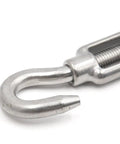 Close-up of Hardcore M12 Hook Eye Turnbuckle Crafted From Prime 304 Stainless Steel for cable tensioning and rigging.