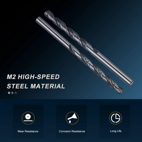 Beast Mode No 16 Drill Bits M2 High Speed Steel With Straight Shank, 135 Degree Split Point, Nitrided Black Finish