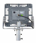 Heavy Duty Solar Led Area Light 150W Hazardous Location C1d2 C2d1 Certified back view with slip yoke mount and power cord.