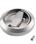 Round Recessed Pull Handle For Cabinets And Furniture 2.91 Inch By 0.55 Inch Concealed Brushed Stainless Steel Door Knob with screws