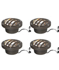 Low Voltage LED Well Lights Set 4W 12V 200 Lumens In Ground Deck Step Garden Lighting 2800K Warm White Brown Aluminum Housing 4 Pack