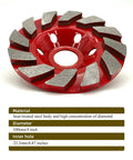 8 Piece Straight Up Heavy Duty 4 Inch Turbo Diamond Cup Grinding Wheel For Angle Grinders with heat treated segments.