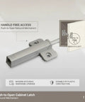 Push To Open Cabinet Latch With Rebound Mechanism For Handle Free Kitchen And Wardrobe Upgrades Durable Polypropylene Plastic Catch