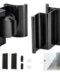 Smooth Glide RV Tri Slide Shower Door Handle Kit And Frameless Glass Replacement Hardware, black, includes seals and screws.