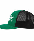 Breathable Low Profile Trucker Cap For Men With Adjustable Buckle Dope Modern Baseball Hat in green front left view