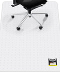Clear 32x48 Office Chair Mat For Carpeted Floors, Heavy Duty Desk Chair Mat With Studded Underside under a chair, easy glide.