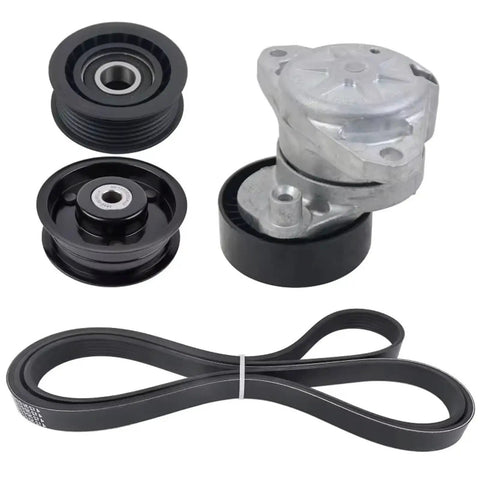 Super Cool Engine Drive Belt Tensioner Assembly With 2 Snazzy Idler Pulleys And Quality Belt Built For Mercedes-Benz M272 M273 W204 W203