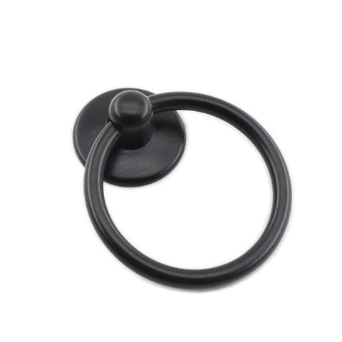 Black Metal Kitchen Cabinet Handles And Ring Pulls For Cabinets And Drawers Single Hole Installation Knobs With Screws Durable Zinc Alloy
