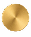 Slick Brushed Gold Cabinet Knobs Two Pack Modern Three Groove Handle Style with brushed finish and 1.2 inch diameter.