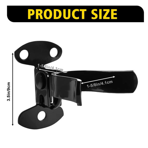 1-3/8 Inch Wall Mount Fork Gate Latch With Padlock Hole And Hardware, Heavy Duty Galvanized Steel Build, Black Finish