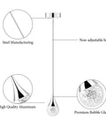 Sleek Bubble Crystal Glass Chrome Pendant Light For Kitchen Island And Dining Room with premium bubble glass and steel components.