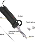 Automatic Desoldering Pump With Pro Grade Power, Solder Sucker Vacuum, Portable 30W tool with labeled components visible