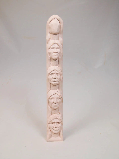 Learn To Carve A Native American Chief Face With A 12 Inch Hand Cast Resin Study Stick Kit Includes Harold Enlow Guidebook Step By Step Carving Stages And Practice Faces For Weekend Woodworking Pros. Tall resin stick with carved faces