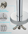 Modern Freestanding Bathtub Faucet Set With Floor Mounted Clawfoot Tub Mixer And Hand Sprayer Chrome Finish base detail