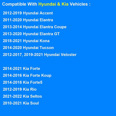 Crankshaft Position Sensor Replacement For Hyundai And Kia Drop-In Plug And Play Direct Fit 391802B000 39180-2B000 Boosts Engine Drivability For 2012 2019 Accent Rio 2011 2020 Elantra Soul 2014 2020 Tucson Forte 2012 2021 Veloster Forte5 fit list