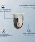 Heavy Duty Swivel Plate Caster With Grip Tight Locking Brake 360 Degree Smooth Roll Wheel for industrial carts on any terrain.
