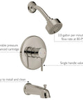 Eastport Bath and Shower Trim With Valve in Satin Nickel Finish No Fuss One Handle Control With Valve Included Pressure Balance Cartridge
