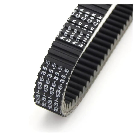 Heavy Duty V-Drive Motorcycle Belt For Suzuki LTA500F Vinson 4WD Quadmaster close-up, black rubber design, durable and strong.