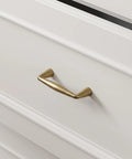 20 Pack 3 Inch Champagne Bronze Cabinet Pulls for Kitchen Cabinets installed on a white drawer, zinc alloy gold design.