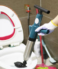 Using Air Powered Toilet Drain Blaster Plunger High Pressure Dredge Tool For Clogged Toilet Sink Shower Floor Drains And Sewer Pipes