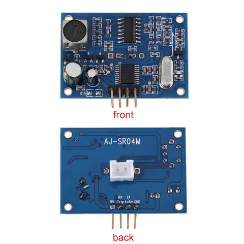Front and back view of Waterproof Ultrasonic Sensor Module With 2.5M Cable For Arduino And DIY Projects, 5V DC, 40kHz Transducer