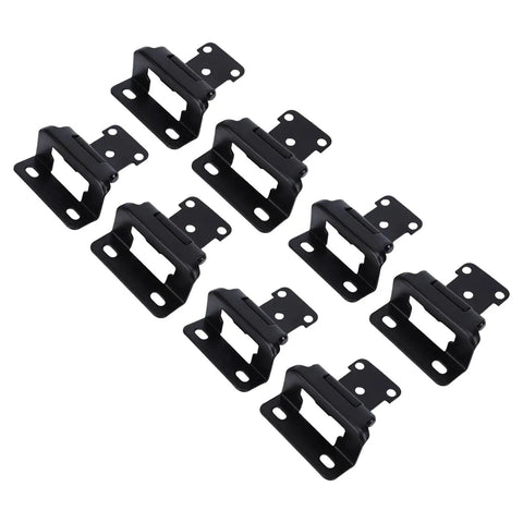 Overlay Cabinet Hinge Black Steel Self Closing Hinge Half Inch Overlay Semi Wrap Spring Design Quiet Close No Fuss Install For Framed Cabinets And RV Doors set of hinges