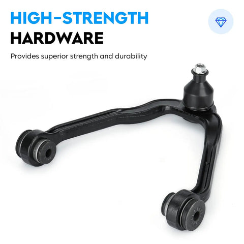Beefed Up Front Upper Control Arm With Ball Joint Universal Fit For Chevy Silverado Cadillac Escalade ESV EXT Avalanche Express Suburban Tahoe GMC Savana Sierra Yukon XL 1500 2500 1999 To 2006 black steel arm with ball joint and bushings