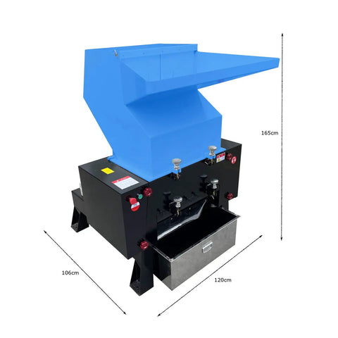 Industrial Grade Plastic Shredder And Grinder Crusher for bottles, barrels, wood, nylon, heavy duty pulverizer, 15KW three phase 208V