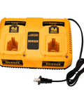 Dual Port Battery Charger For 18V NiCad NiMH XRP Batteries With Fast Charge, two charging slots, power cord attached, DC9320 model