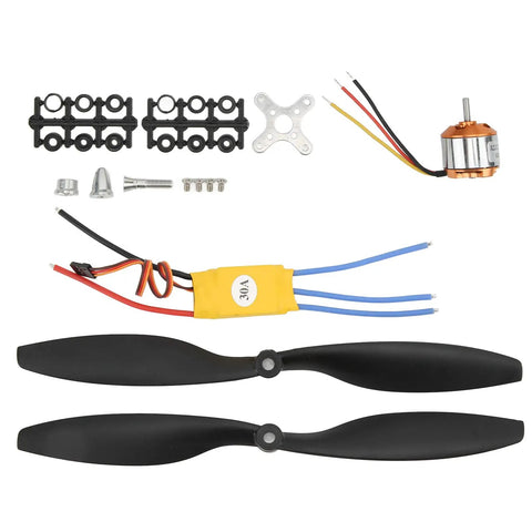 930KV Brushless Outrunner Motor With 30A ESC And 1045R Prop Kit for DIY RC Aircraft Multicopters assembled parts display