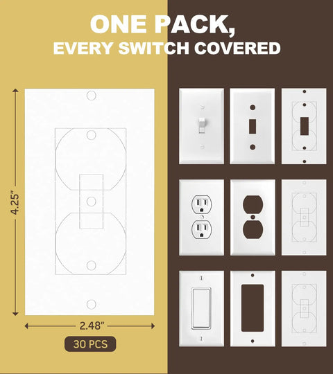 Block Those Dreaded Seasonal Drafts Dead In Their Tracks With This 30 Pack Of Eva Foam Outlet Insulator Pads design layout with dimensions.