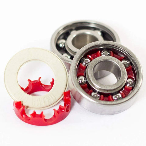 Andale Swiss Bearing Kit: two metal ball bearings with red spacers and white washers