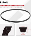 3L290 Wrapped Rubber V Belt 3L Section Pack Of 2 For Industrial Machinery, 3/8 In Width, 29 In Outside, Diagram Detail