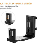 Sliding Barn Door Bottom Floor Guide With Adjustable U Shaped Flat Bottom Design easy to install, wall-mounted, black finish