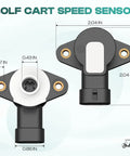 Throttle Position Sensor Accelerator For Yamaha G29 YDRE Golf Carts 2007 2013 Replacement OEM JW2-H5885-00 Easy Install Real Smooth Throttle Response And Pedal Feel Upgrade For Your Ride, 2.04 in sensor dimensions
