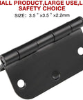 Rounded Matte Black Door Hinges Set Three And A Half Inch Five Eighths Inch Radius Thirty Pack Interior Flat Iron Bifold Standard Hinge