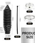 Rack and Pinion Boot Kit 2 Pack Silicone Inner Tie Rod Ball Covers for Most Cars, Trucks and SUVs Black product size details